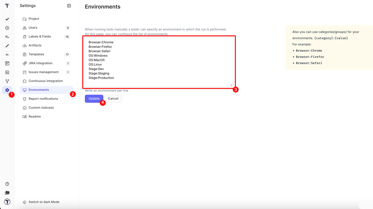 Environments updated